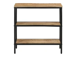 Mesa consola madera maciza de mango rugosa 70x35x70 cm