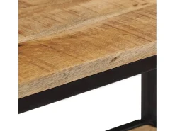 Mesa consola madera maciza de mango rugosa 70x35x70 cm
