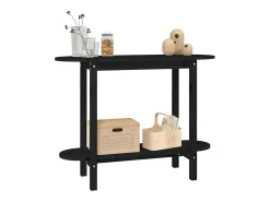 Mesa consola madera maciza de pino negro 110x40x80 cm ES479830