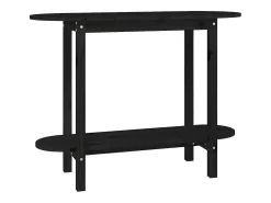 Mesa consola madera maciza de pino negro 110x40x80 cm ES479830