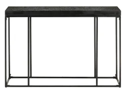 Mesa consola madera maciza de acacia y mango negro 110x35x76 cm