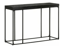 Mesa consola madera maciza de acacia y mango negro 110x35x76 cm