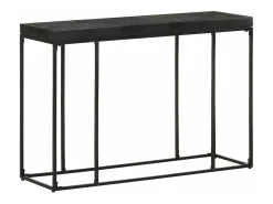 Mesa consola madera maciza de acacia y mango negro 110x35x76 cm