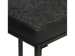 Mesa consola madera maciza de acacia y mango negro 110x35x76 cm