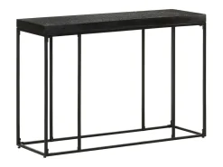 Mesa consola madera maciza de acacia y mango negro 110x35x76 cm
