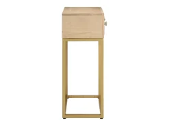 Mesa consola madera maciza de mango y hierro 90x30x76 cm ES701885