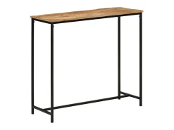Mesa consola madera maciza de mango y hierro 80x30x74 cm