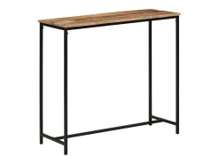 Mesa consola madera maciza de mango y hierro 80x30x74 cm