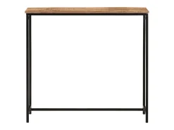 Mesa consola madera maciza de mango y hierro 80x30x74 cm