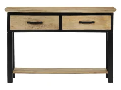 Mesa consola madera maciza de mango rugosa 110x30x75 cm ES944256