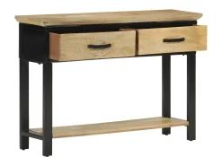 Mesa consola madera maciza de mango rugosa 110x30x75 cm ES944256