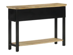 Mesa consola madera maciza de mango rugosa 110x30x75 cm ES944256