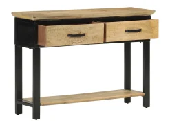 Mesa consola madera maciza de mango rugosa 110x30x75 cm