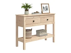 Mesa consola madera maciza de pino 100x35x75 cm