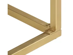 Mesa consola madera maciza de mango negro y dorado 90x30x75cm