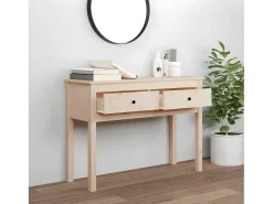 Mesa consola madera maciza de pino 100x35x75 cm ES578749