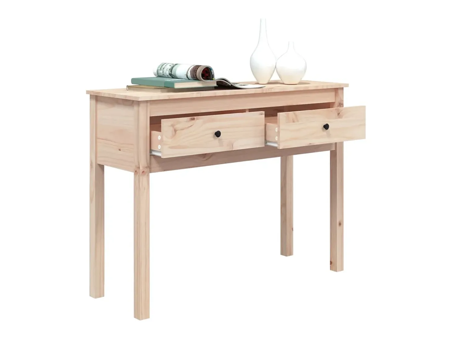 Mesa consola madera maciza de pino 100x35x75 cm ES578749