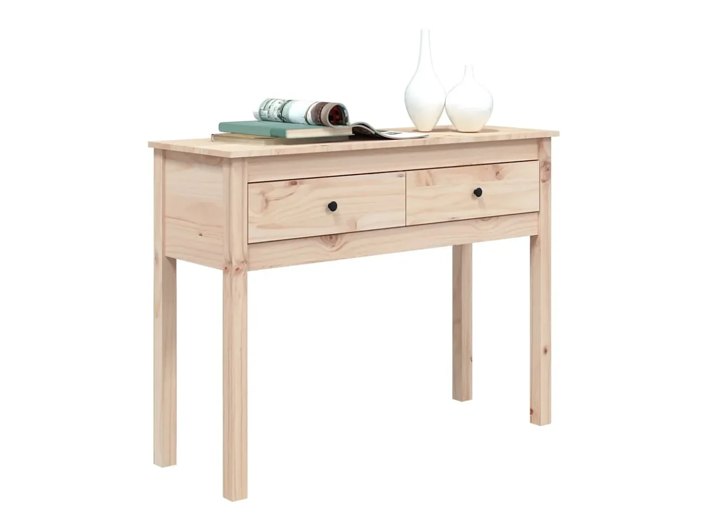 Mesa consola madera maciza de pino 100x35x75 cm ES578749