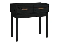 Mesa consola madera maciza de pino negro 76,5x40x75 cm