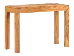 Mesa consola madera maciza de acacia acabado miel 110x40x76 cm