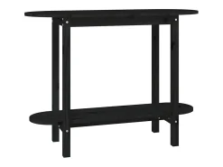 Mesa consola madera maciza de pino negro 110x40x80 cm