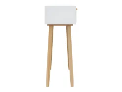 Mesa consola madera pino maciza blanco ratán natural 80x30x75cm ES369119