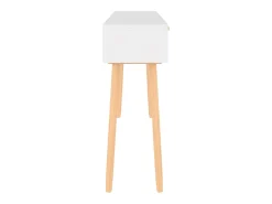 Mesa consola madera pino maciza ratán natural 105x30x75 cm ES456533