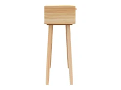 Mesa consola madera pino maciza ratán natural marrón 80x30x75cm