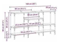 Mesa Consola Madera vieja 160 x 29 x 80 cm Madera contrachapada
