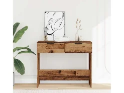 Mesa consola madera vieja 90x36x75 cm madera de ingeniería
