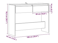 Mesa consola madera vieja 100x35x76,5 cm madera de ingeniería