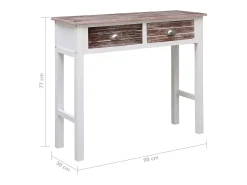 Mesa consola marrón 90 x 30 x 77 cm Madera
