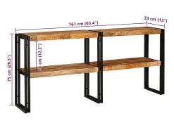 Mesa Consola Marrón 160 x 33 x 75 cm madera maciza de mango