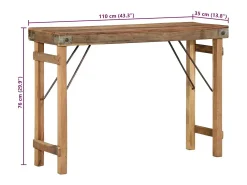 Mesa Consola Marrón 110 x 35 x 76 cm Madera maciza recuperada