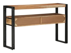 Mesa Consola Marrón 120 x 33 x 75 cm madera maciza de acacia