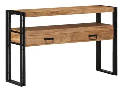 Mesa Consola Marrón 120 x 33 x 75 cm madera maciza de acacia