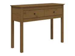 Mesa consola marrón miel 100x35x75 cm madera maciza de pino