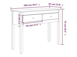 Mesa consola marrón miel 100x35x75 cm madera maciza de pino