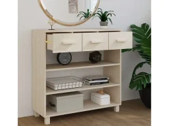 Mesa consola marrón miel 90x35x90 cm madera maciza de pino