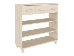 Mesa consola marrón miel 90x35x90 cm madera maciza de pino