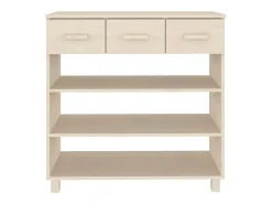 Mesa consola marrón miel 90x35x90 cm madera maciza de pino