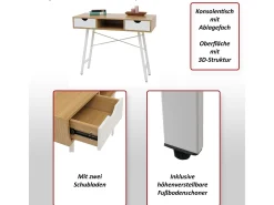 Mesa consola MCW-E92, blanco