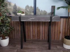 Mesa consola MCW-L54, aspecto mármol gris