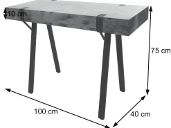 Mesa consola MCW-L54, aspecto mármol gris