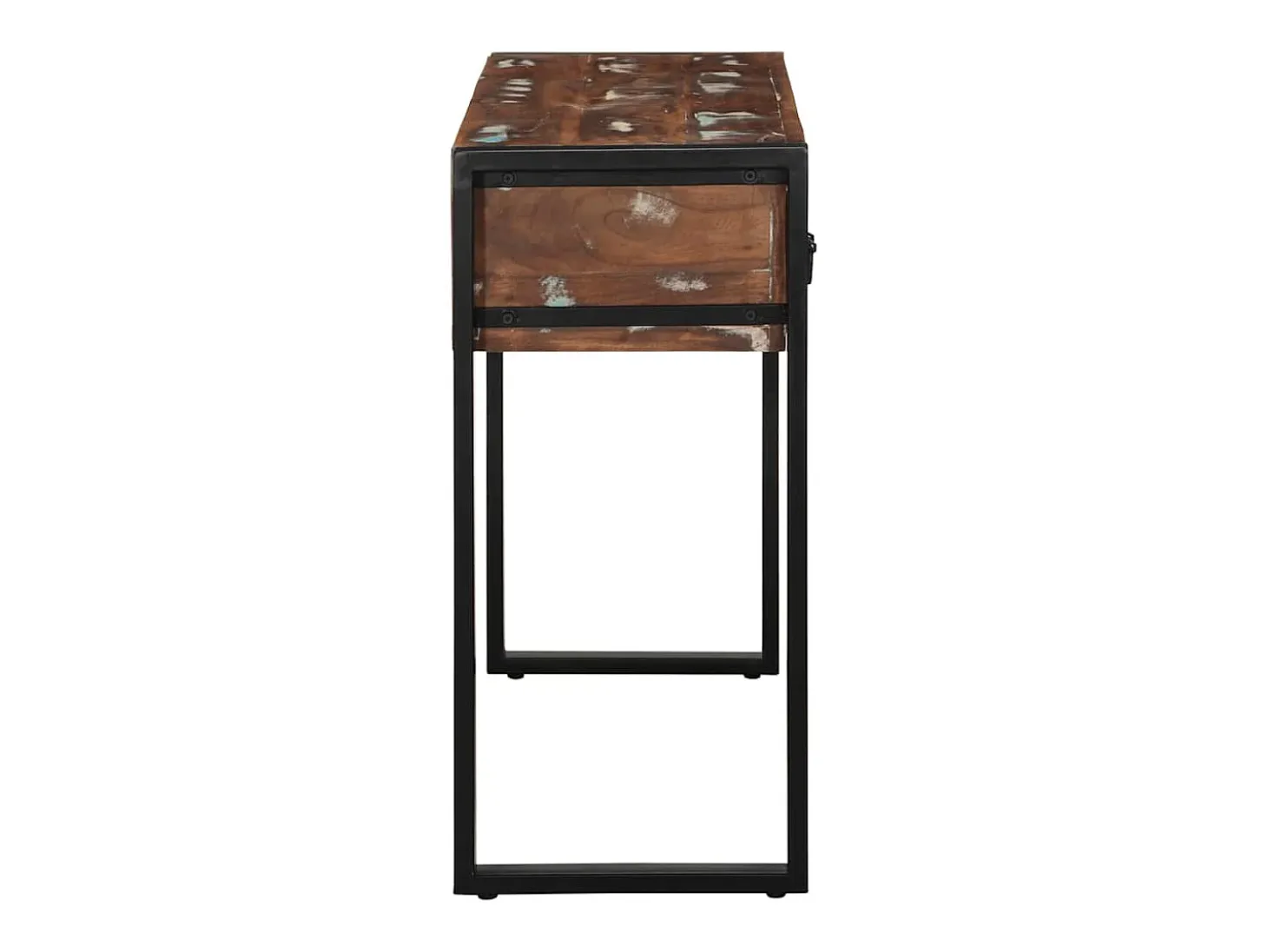 Mesa consola multicolor madera maciza reciclada 100x35x75 cm