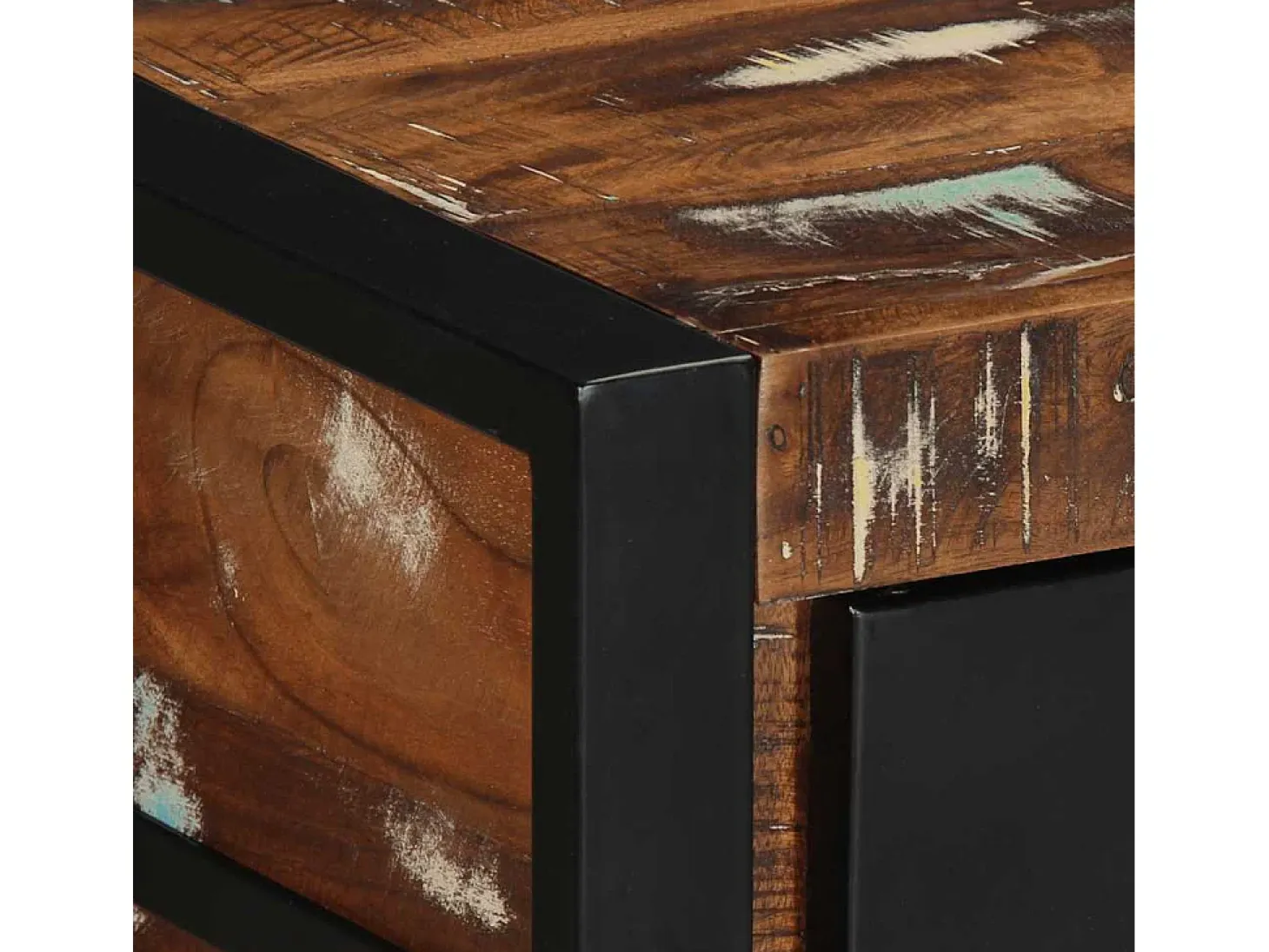 Mesa consola multicolor madera maciza reciclada 100x35x75 cm