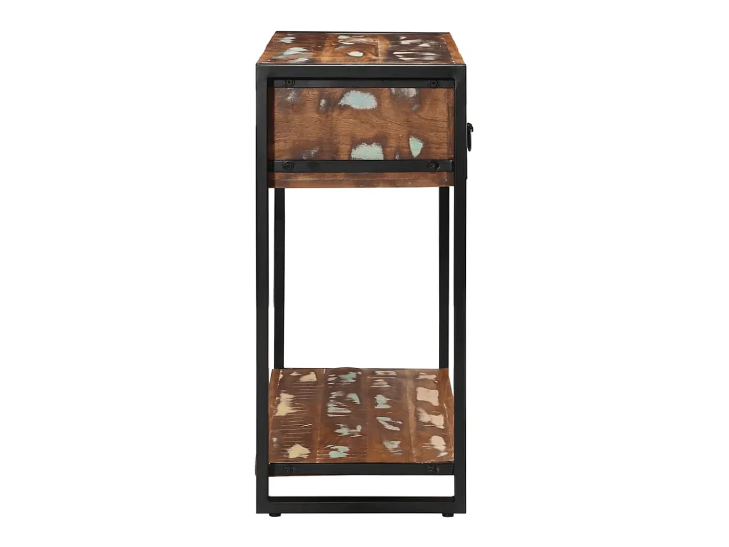 Mesa consola multicolor madera maciza reciclada 100x35x75 cm