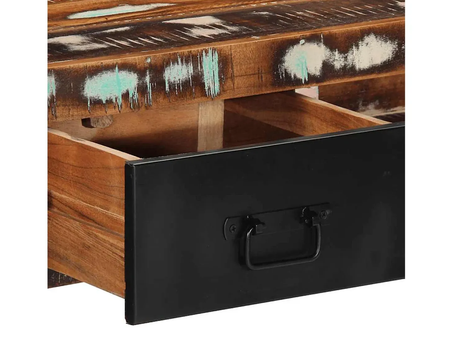 Mesa consola multicolor madera maciza reciclada 100x35x75 cm