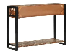 Mesa consola multicolor madera maciza reciclada 100x35x75 cm