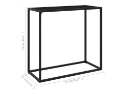 Mesa consola negra 80x35x75 cm Cristal templado